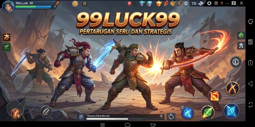 Screenshot gameplay 99LUCK99 menampilkan pertarungan sengit antara karakter yang berbeda.