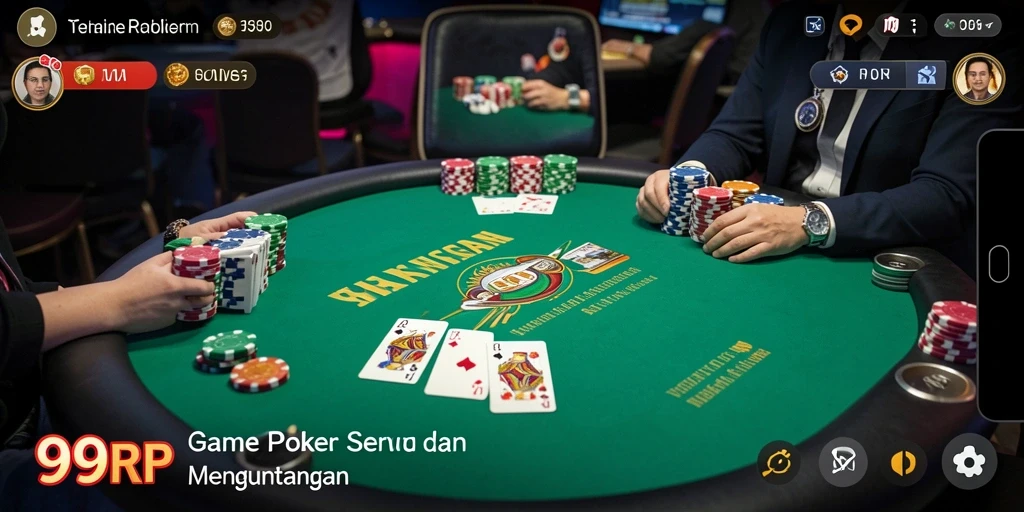 Tampilan grafik menawan dari gameplay Poker di 99RP.