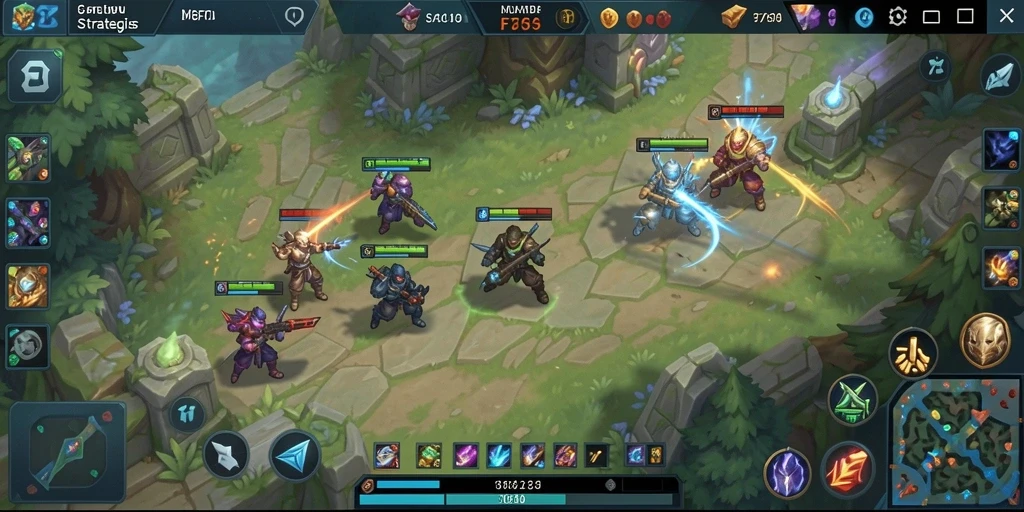 Tampilan gameplay seru dalam pertandingan MOBA F7F7.