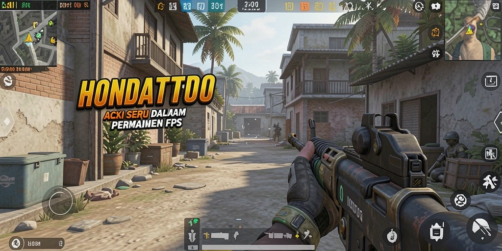 Tampilan gameplay seru dalam HONDATOTO dengan aksi menegangkan.