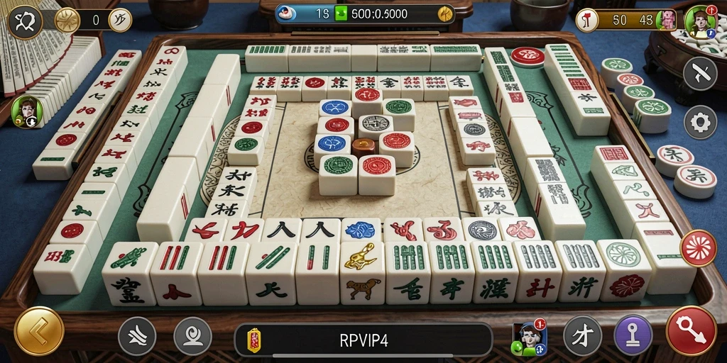 Tampilan gameplay RPVIP4 yang seru dalam permainan Mahjong.