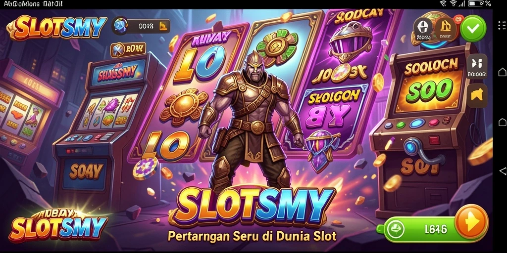Screenshot menampilkan aksi pertarungan seru dalam SLOTSMY.