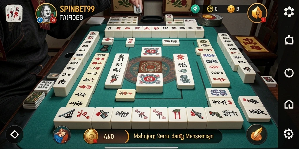 Tampilan seru gameplay Mahjong SPINBET99 yang menantang.